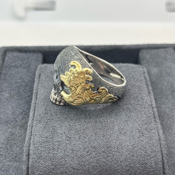 David Yurman Men's Skull Ring with 18k yellow gold - Picture 3 of 7